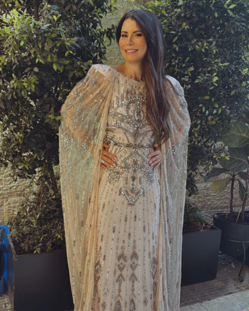 שמלת ערב אבנים כנפיים