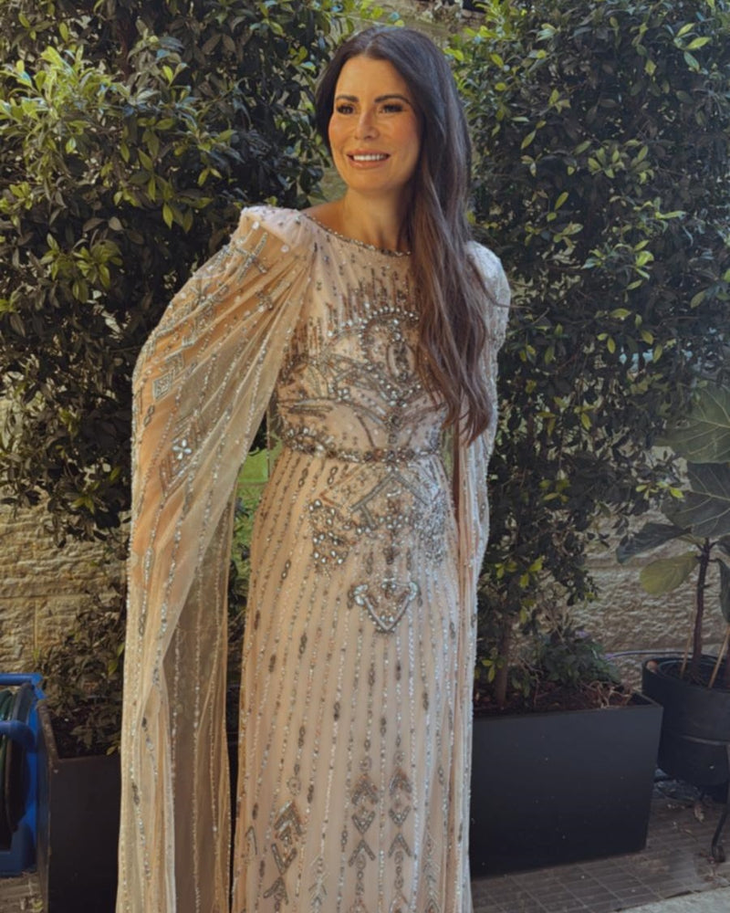 שמלת ערב אבנים כנפיים