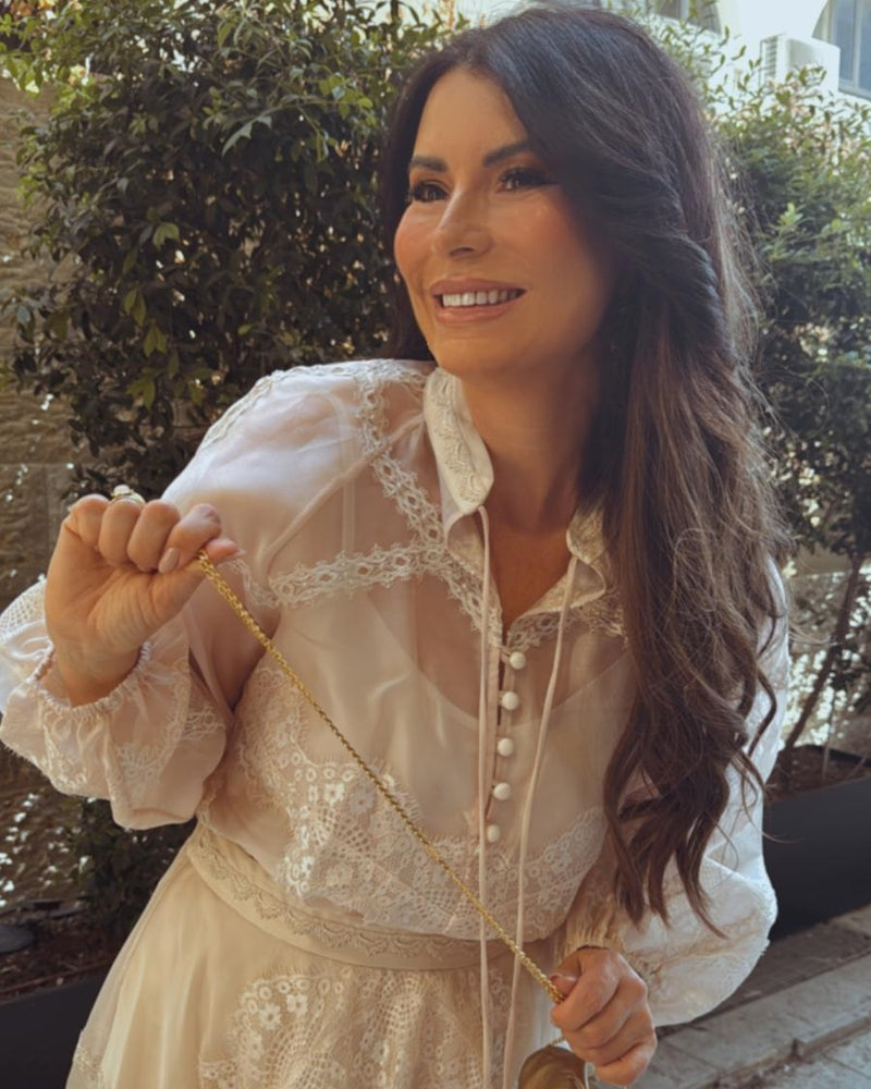 חליפת אורגנזה שילוב תחרה