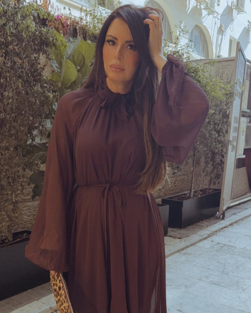 שמלת שיפון א-סמטרית