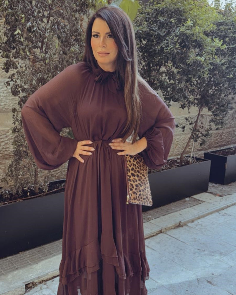 שמלת שיפון א-סמטרית