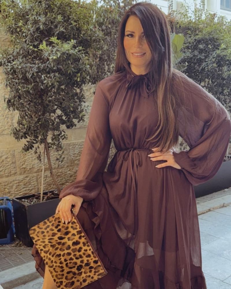 שמלת שיפון א-סמטרית