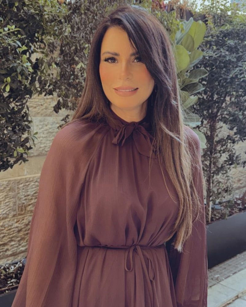 שמלת שיפון א-סמטרית