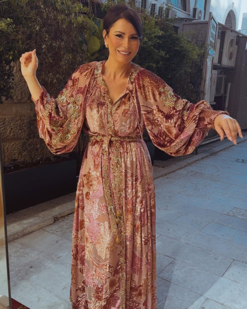 שמלת ערב אפליקציות קטיפה