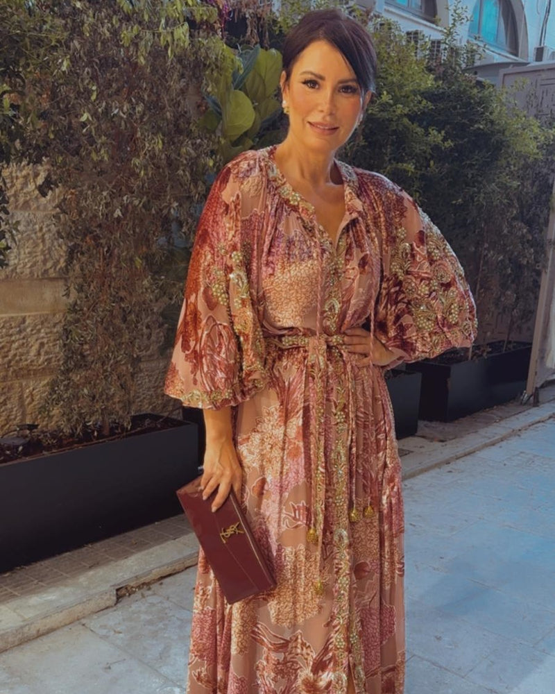 שמלת ערב אפליקציות קטיפה