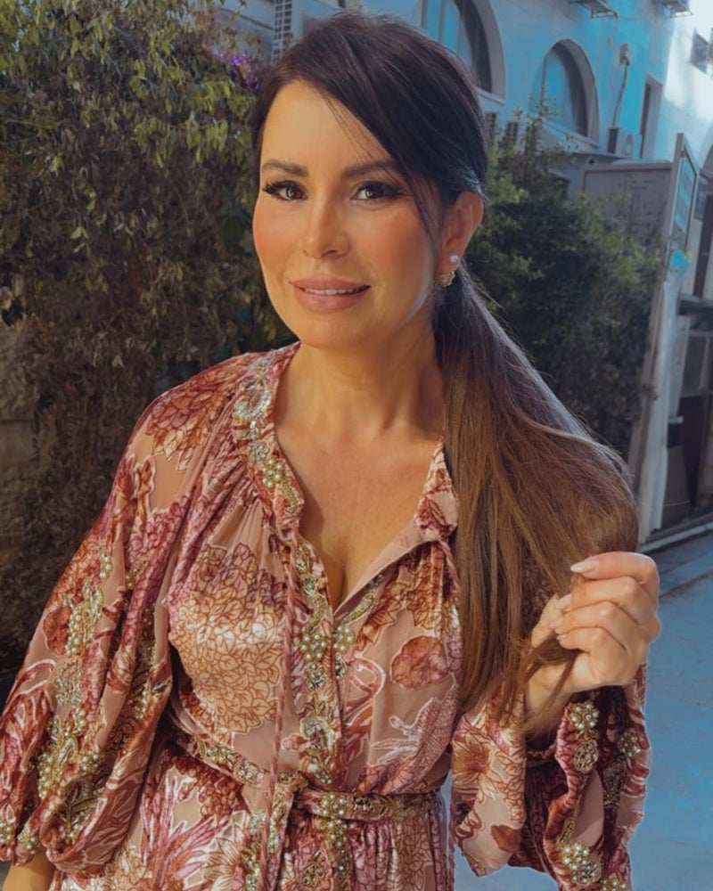 שמלת ערב אפליקציות קטיפה