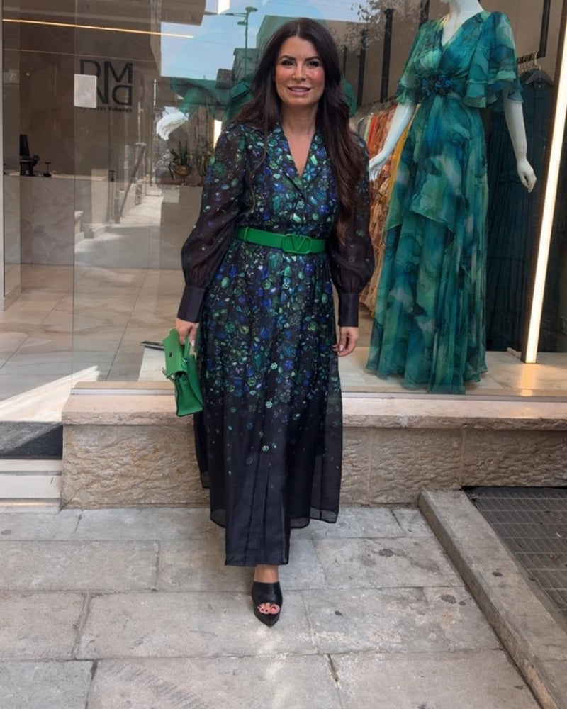 שמלת מעיל מודפסת