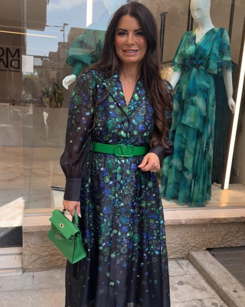 שמלת מעיל מודפסת