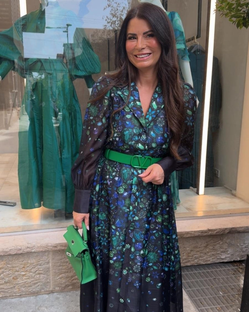 שמלת מעיל מודפסת