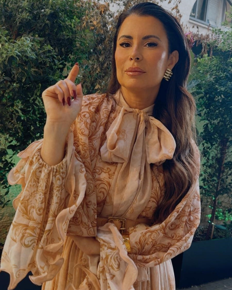 שמלת אירוע משי קלוש צעיף