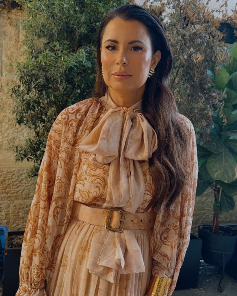 שמלת אירוע משי קלוש צעיף