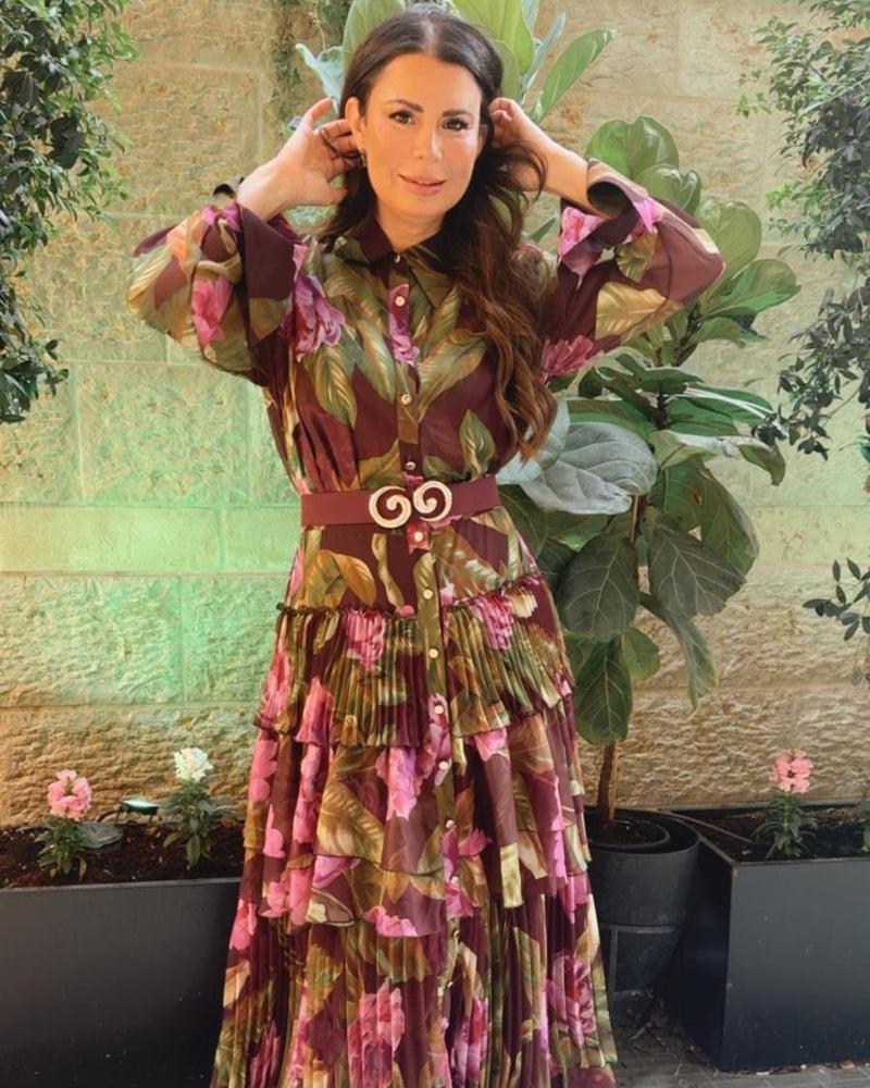 שמלת משי קומות מודפסת