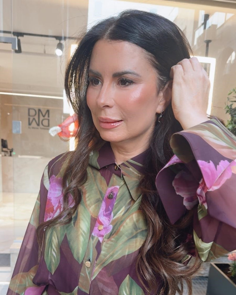 שמלת משי קומות מודפסת